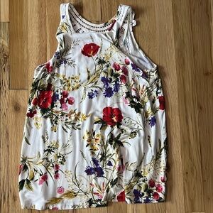 Anthropologie Floral Tank Top - Red, Purple, Yellow, Green